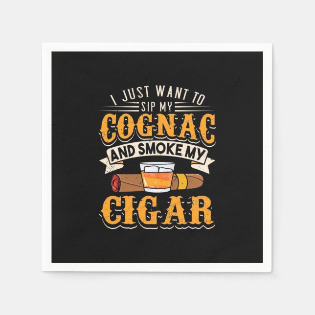 Cigar Lover | My Cognac And Smoke My Cigar Serviette (Vorderseite)