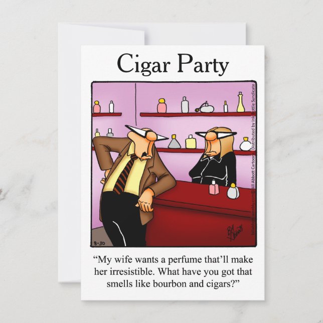 Cigar Party Humorale Einladungen (Vorderseite)