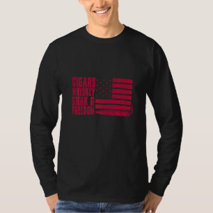 Cigar Smoker Aficionado Zigarren Whisky Steak Frei T-Shirt