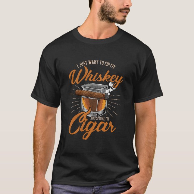 Cigar Smoker Cigar Whiskey T-Shirt (Vorderseite)