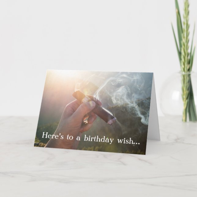 Cigar Smoker Rauchen Heiße Geburtstag Karte (Vorderseite)