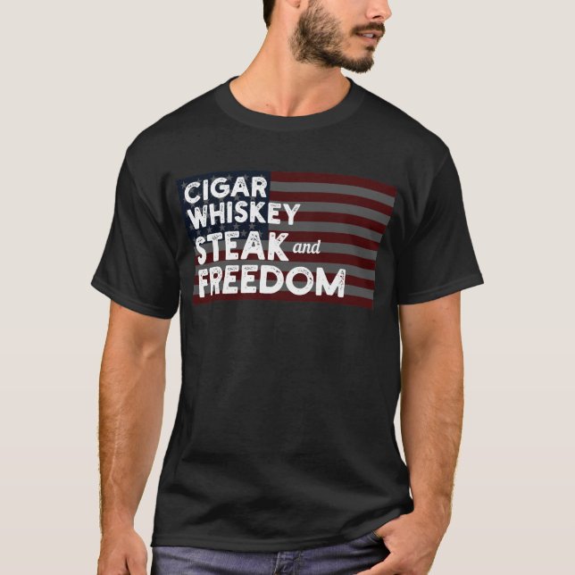 Cigar Steaks Whiskey Liberty Cigars Whisky T-Shirt (Vorderseite)