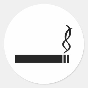 cigaret Ikonen-Zigarettenschwarzes Runder Aufkleber