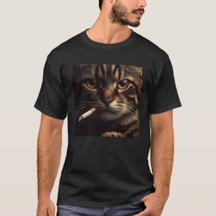 Cigarette Cat Meme Smoking Kitty Gen Z Ästhetik P T-Shirt