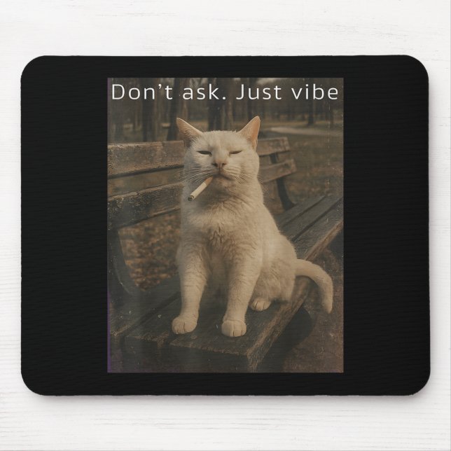 Cigarette Kitten Funny Smoking Cat Meme Stud Gehir Mousepad (Vorne)