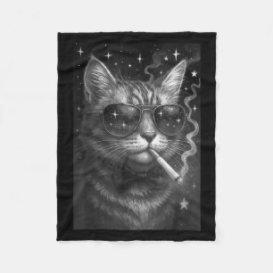 Cigarette Kitten Funny Smoking Cat Meme Stupid Bra Fleecedecke