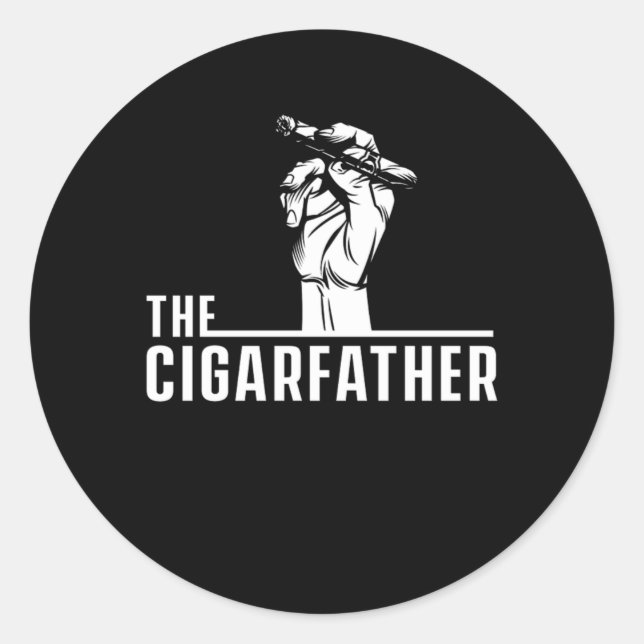 Cigarfather Cigar Smoker Humidor Cigars Lover Gift Runder Aufkleber (Vorderseite)