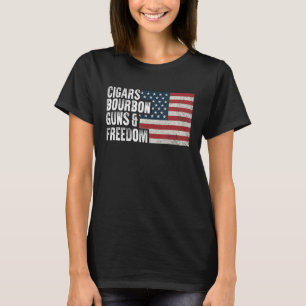 Cigars Bourbon Guns & Freedom T-Shirt