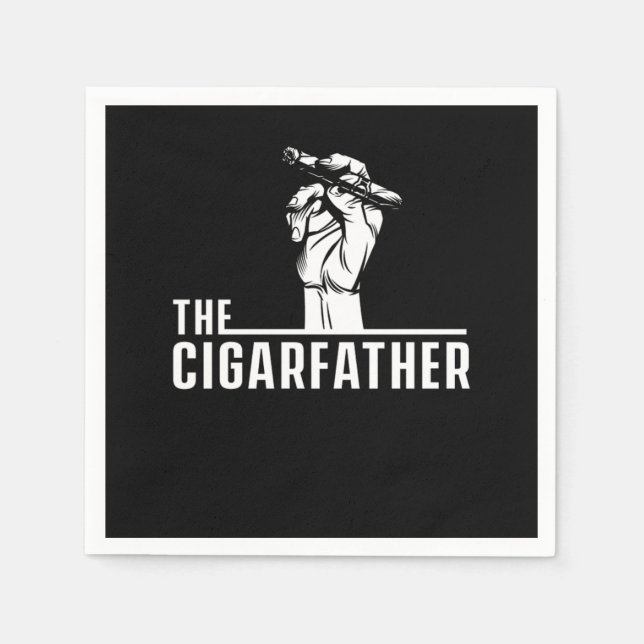 CigarVater Cigar Smoker Humidor Cigars Lover Gesch Serviette (Vorderseite)