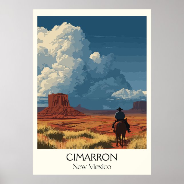 Cimarron New Mexico Cowboy Reiter Poster (Vorne)