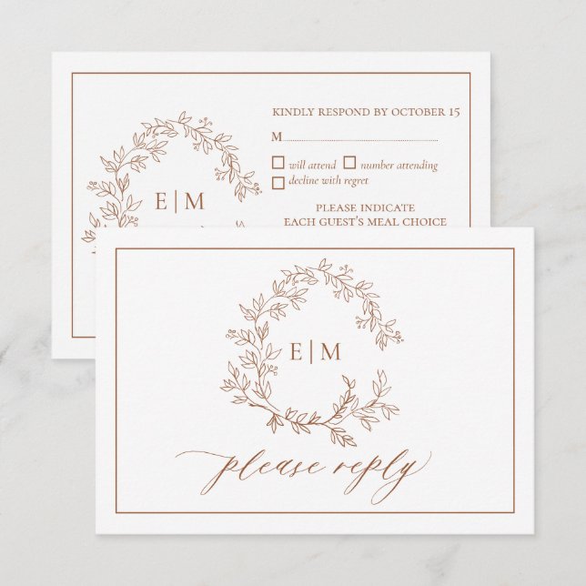 Cimetière en terre cuite Monogramme Mariage RSVP (Devant / Derrière)