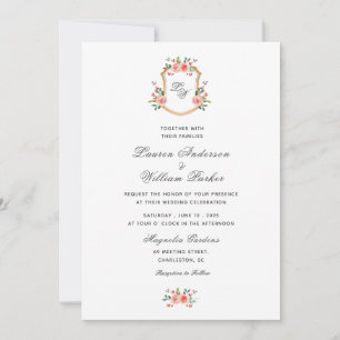 Cimetière monogramme avec fleurs Faire-part de mar