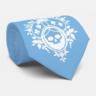 Cimier bleu avec Cravate crâne et costumes