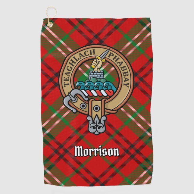 Cimier Clan Morrison sur la serviette de golf Red  (Devant)