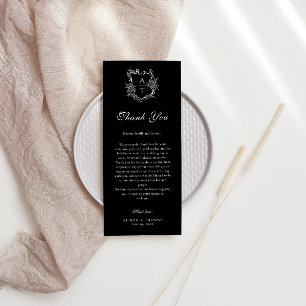 Cimier Floral Monogramme Mariage Merci Carte Place