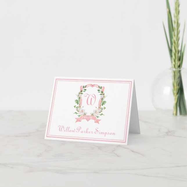 Cimier floral plié Carte de remerciements (Devant)