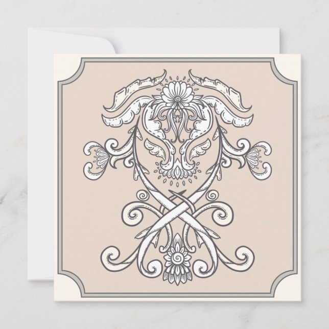 Cimier ornemental gothique Invitation Anniversaire (Devant)