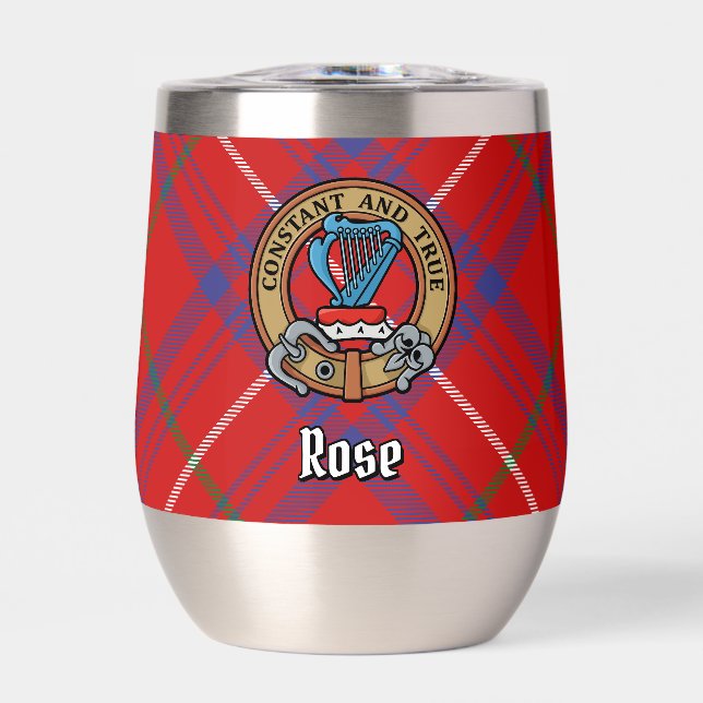 Cimier Rose de clan sur Tartan (Avant)