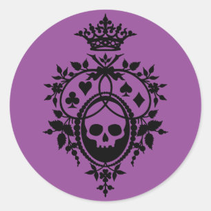 Cimier violet avec Stickers Crâne et Cardsues