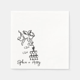 Cin Cherub Hand Drawn Cupid Icon Hochzeit Serviette