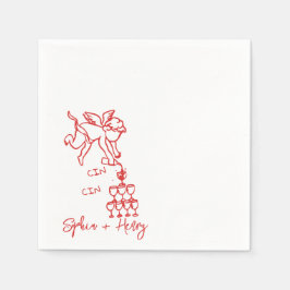 Cin Cherub Hand Drawn Cupid Icon Hochzeit Serviette