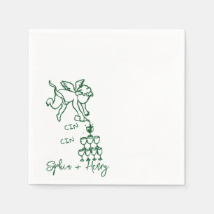 Cin Cherub Hand Drawn Cupid Icon Hochzeit Serviette