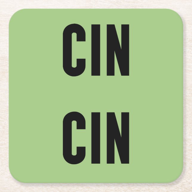 Cin Cin Typography Rechteckiger Pappuntersetzer (Vorderseite)