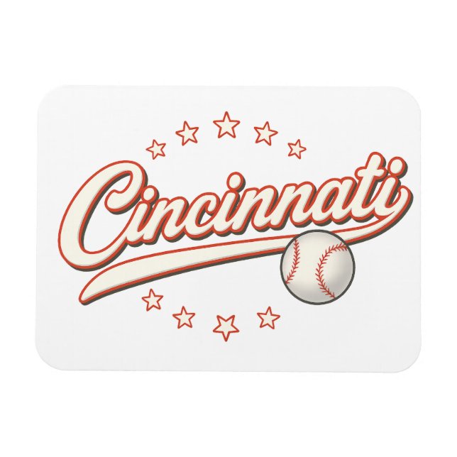 Cincinnati Baseball Vintages Logo - Retro Sports Magnet (Horizontal)