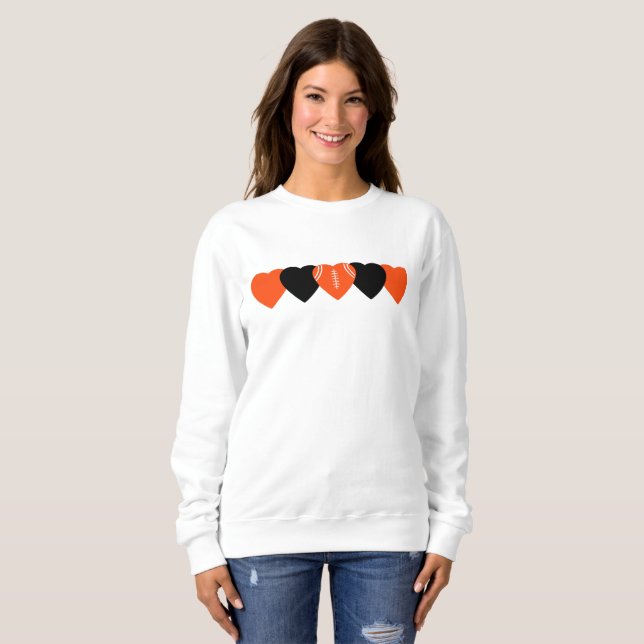 Cincinnati Bengals Herzfußball Sweatshirt (Vorne ganz)