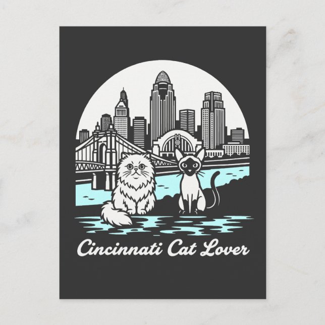Cincinnati City Ohio Cat Lover Postkarte (Vorderseite)