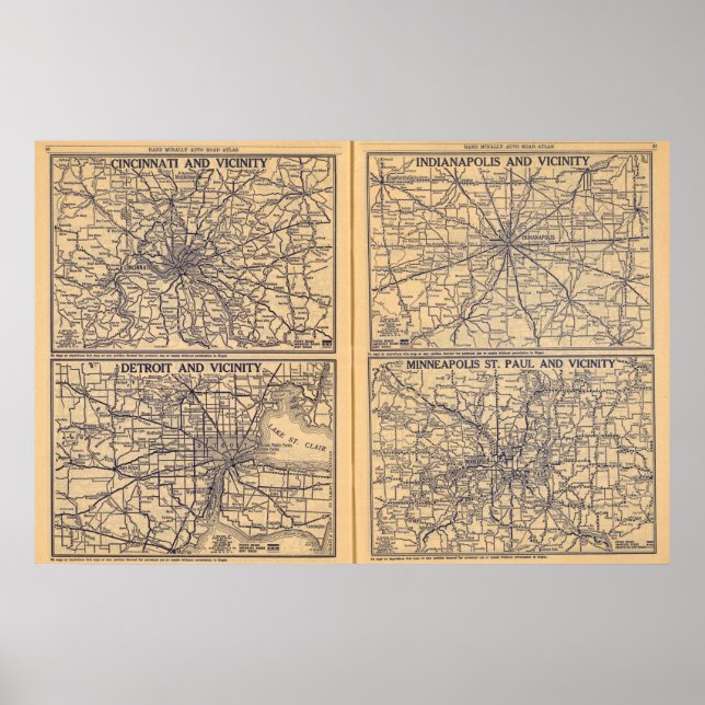 Cincinnati, Detroit, Indianapolis Poster (Vorne)