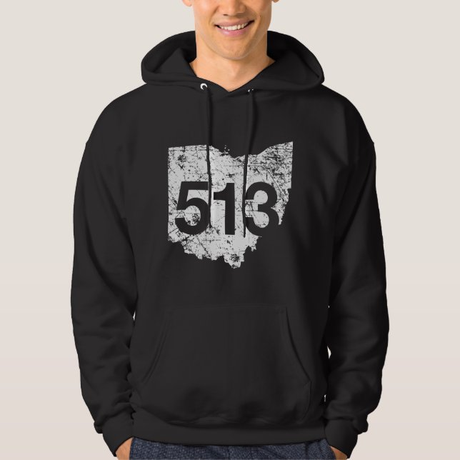 Cincinnati Fairfield Mason Area Code 513 Ohio Hoodie (Vorderseite)