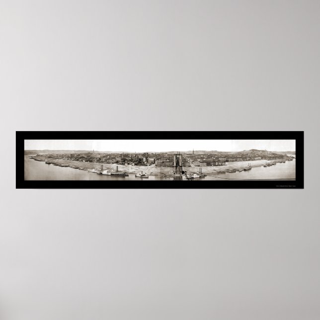 Cincinnati OH Panorama Foto 1866 Poster (Vorne)