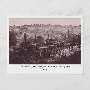 Cincinnati OH, Schrägaufzug alte Postkarte