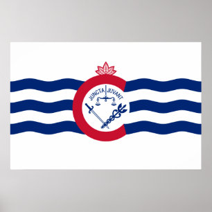 Cincinnati, Ohio, Flagge der Vereinigten Staaten Poster