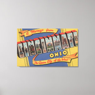 Cincinnati, Ohio - große Buchstabe-Szenen 2 Leinwanddruck