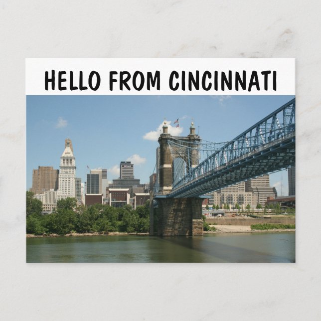 CINCINNATI OHIO HELLO POSTCARDS POSTKARTE (Vorderseite)