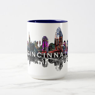Cincinnati, Ohio in Graffiti Zweifarbige Tasse