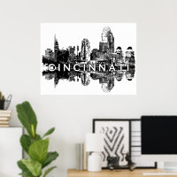 Cincinnati, Ohio in Schwarz und Weiß