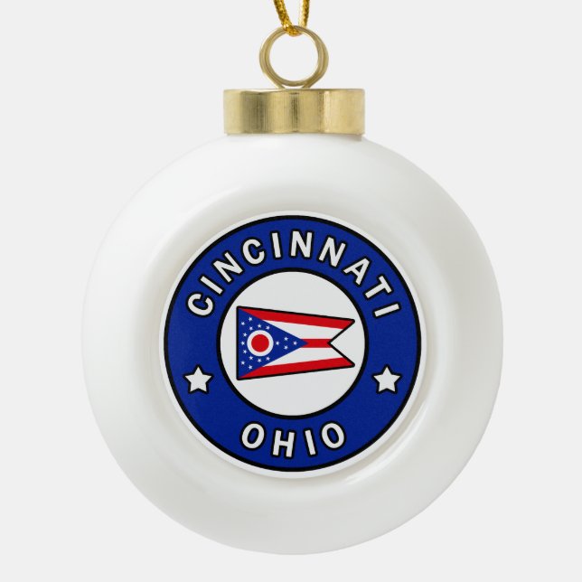 Cincinnati Ohio Keramik Kugel-Ornament (Vorderseite)