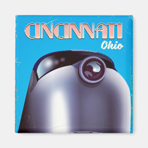 Cincinnati, Ohio Locomotive Reiseplakat. Magnet