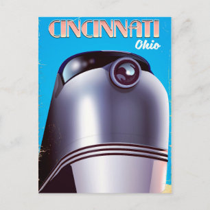 Cincinnati, Ohio Locomotive Reiseplakat. Postkarte