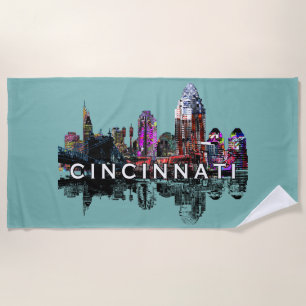 Cincinnati, Ohio mit Graffiti Beach Handtuch überz