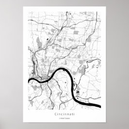Cincinnati Ohio Modern Minimal Einfache Karte Poster
