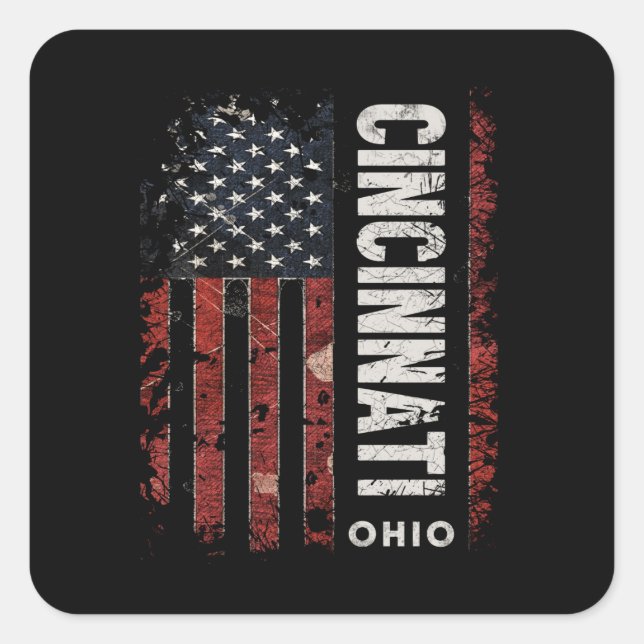 Cincinnati Ohio Quadratischer Aufkleber (Vorderseite)