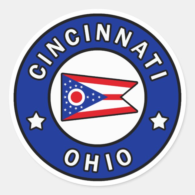 Cincinnati Ohio Runder Aufkleber (Vorderseite)