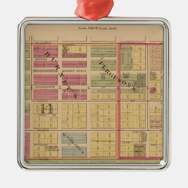 Cincinnati, Ohio Silbernes Ornament (Vorne)