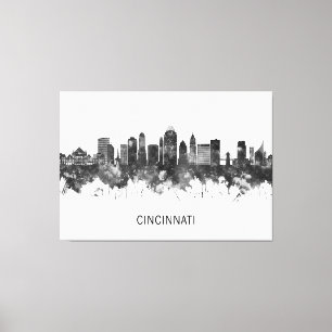 Cincinnati Ohio Skyline BW Leinwanddruck