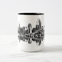 Cincinnati, Ohio-Skyline in schwarz