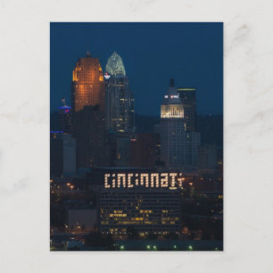 CINCINNATI. OHIO SKYLINE LIGHT SIGNAD Postkarten